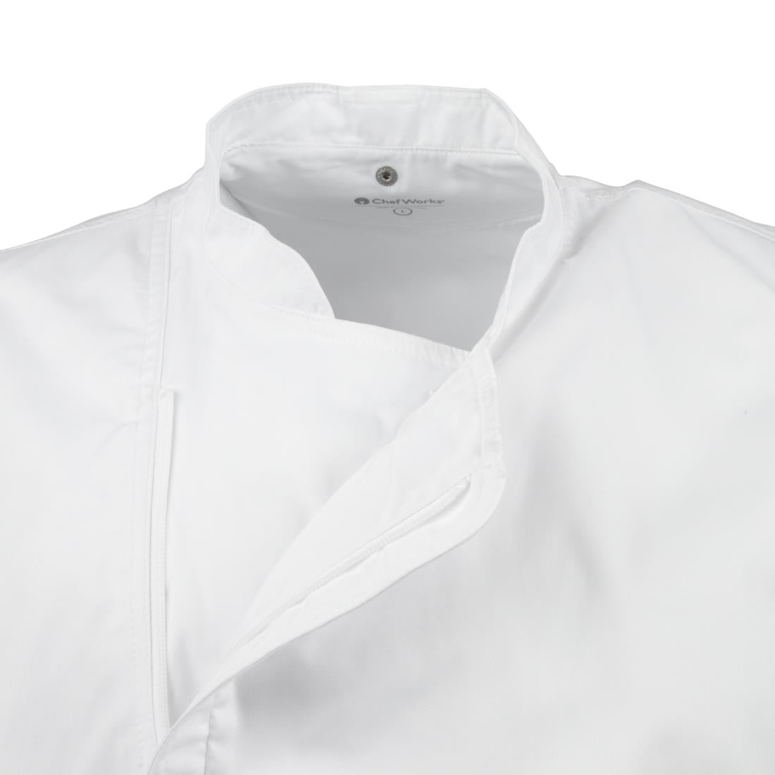 B471-S Chef Works Springfield unisex koksbuis met rits wit S
