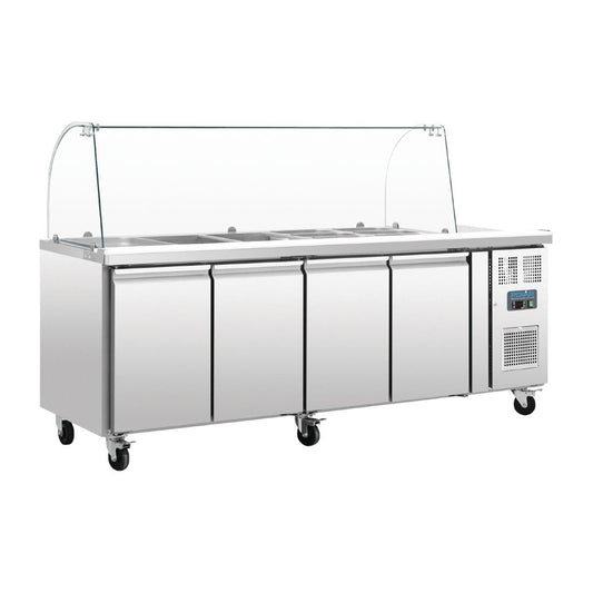 CT395 Polar u-serie vierdeurs gekoelde gastronorm salade counter