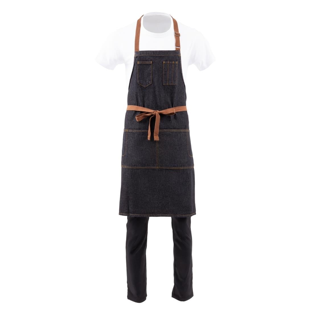 B721 Chef Works Urban Memphis kort schort indigo