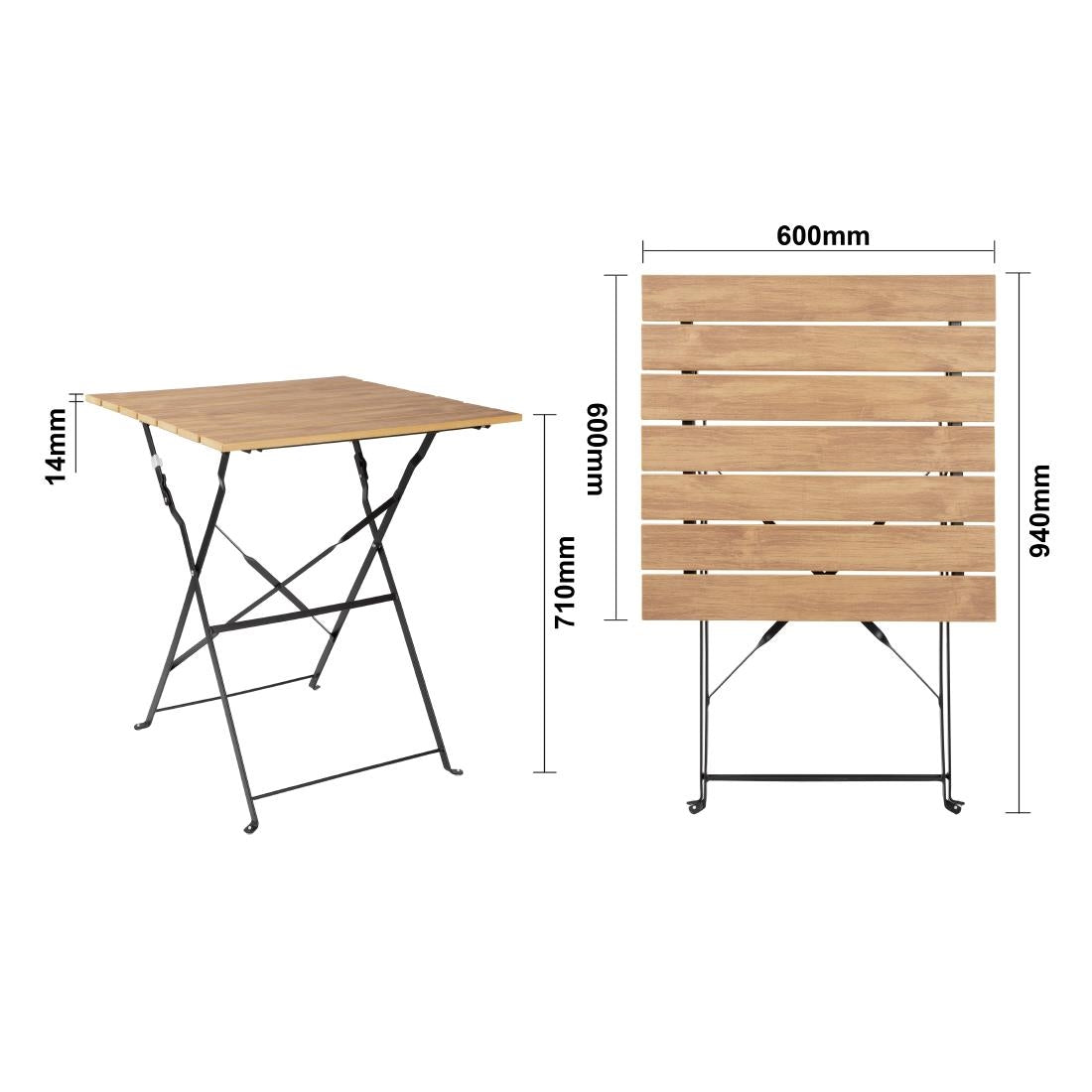FU538 Bolero Perth Bestrating Stijl Vierkante Tafel Houteffect