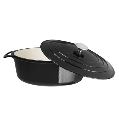 GH306 Vogue ovale inductie braadpan zwart 5Ltr