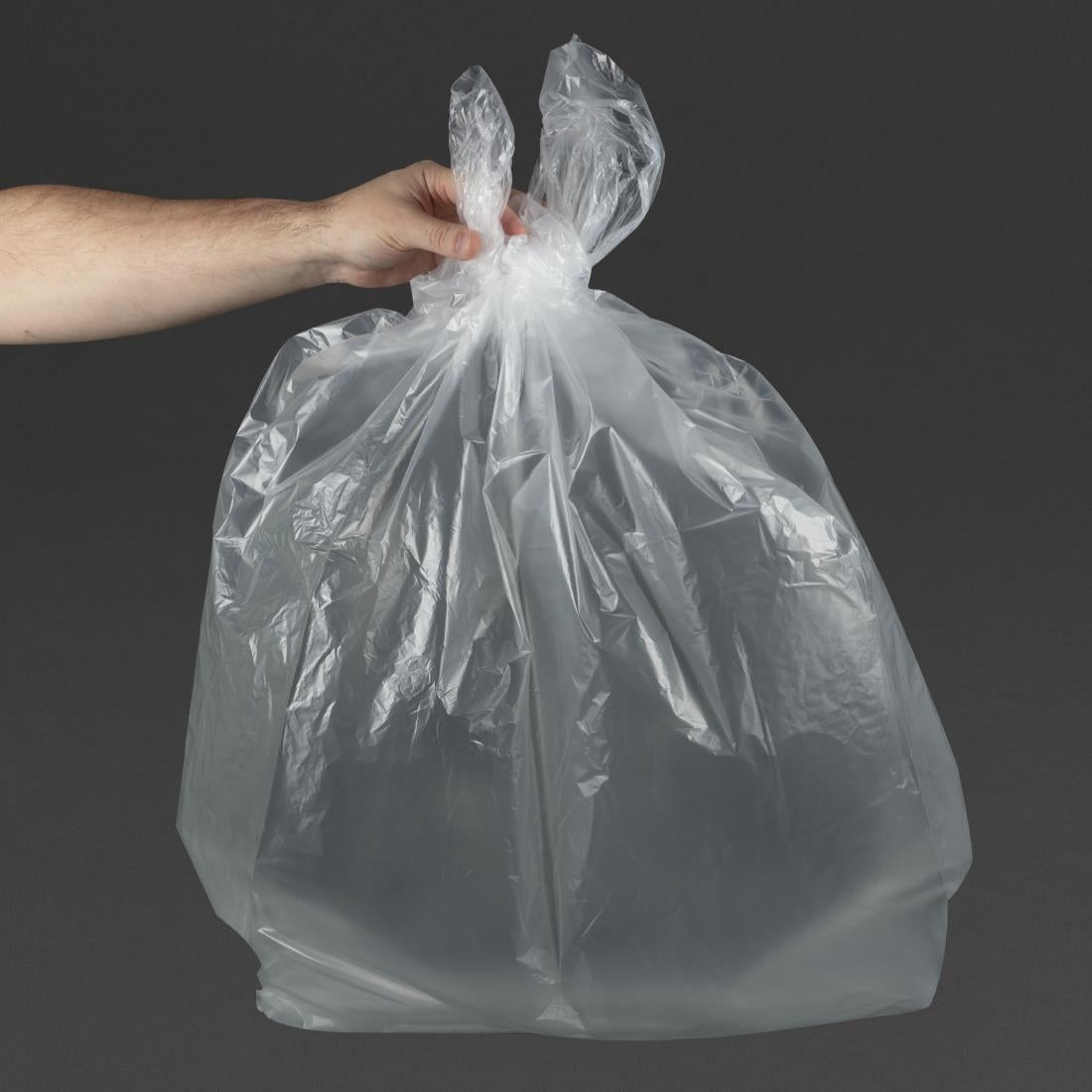 CH156 Jantex transparante afvalzakken gerecycled 90L 12kg (200 stuks)