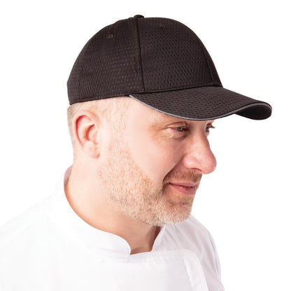 A942 Chef Works Cool Vent baseball cap zwart en grijs