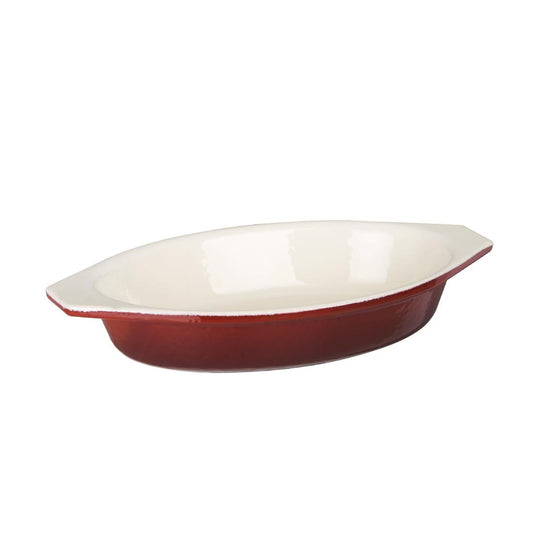 GH317 Vogue ovale gietijzeren gratineerschaal rood 0,65Ltr