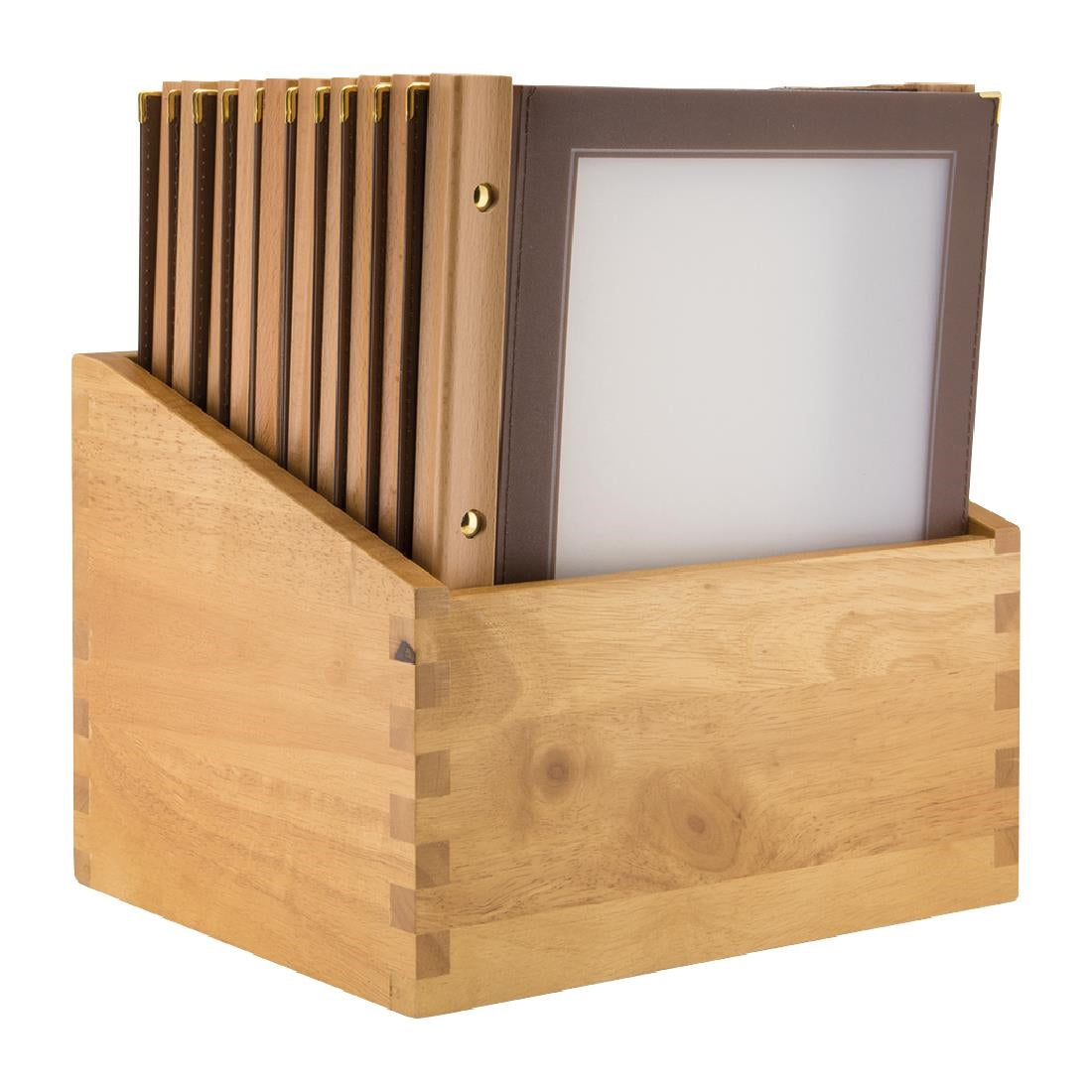 H762 Securit menumappen set met houten box A4 bruin (20 stuks)