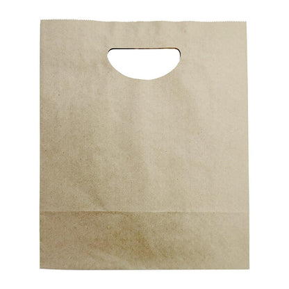 HY768 Fiesta Recyclebare D-snijgreep Bruine Papieren Tassen Groot (250 stuks)