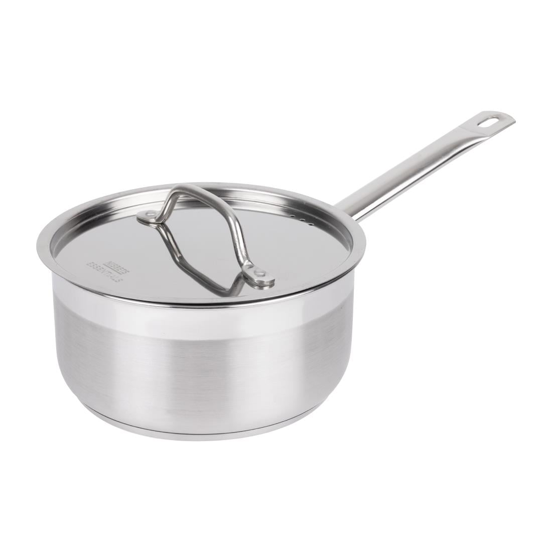 DF671 Nisbets Essentials RVS inductie steelpan 3Ltr 20(Ø)cm inclusief deksel