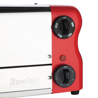 CH188 Rowlett Esprit broodrooster 6 sleuven rood - 2 reserve-elementen en 2 tostihouders