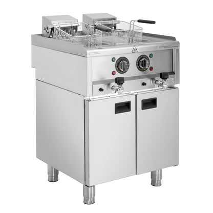 SA782 Buffalo 600 Serie Vrijstaande Elektrische Friteuse Met Dubbele Tank 2X 8Ltr