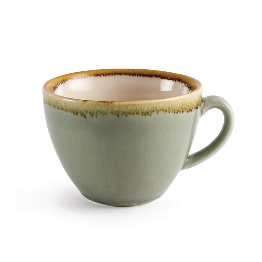 GP478 Olympia Kiln cappuccinokopjes mosgroen 23cl (6 stuks)