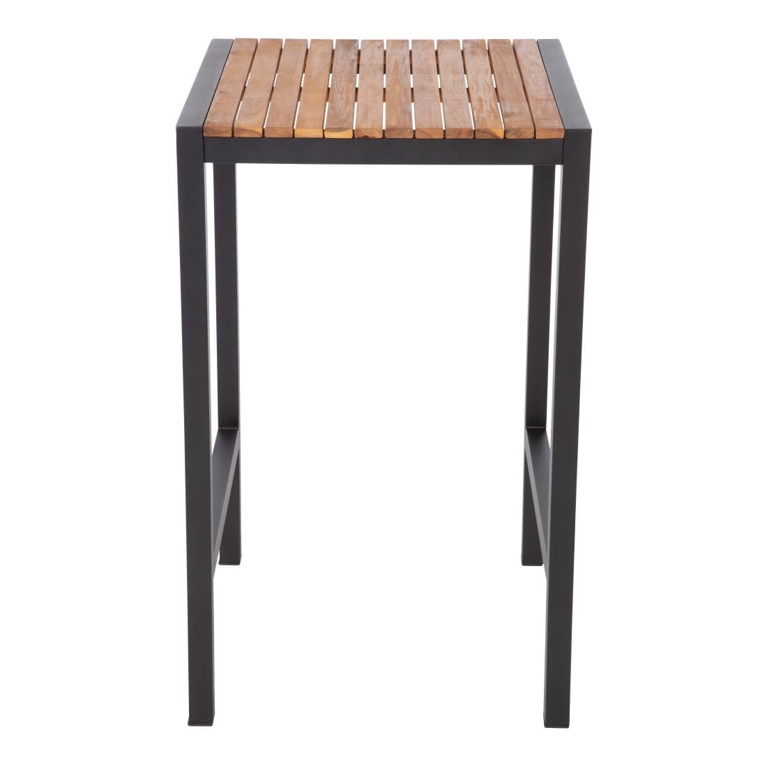 DS155 Bolero vierkante bartafel gepoedercoat staal en acaciahout 600mm