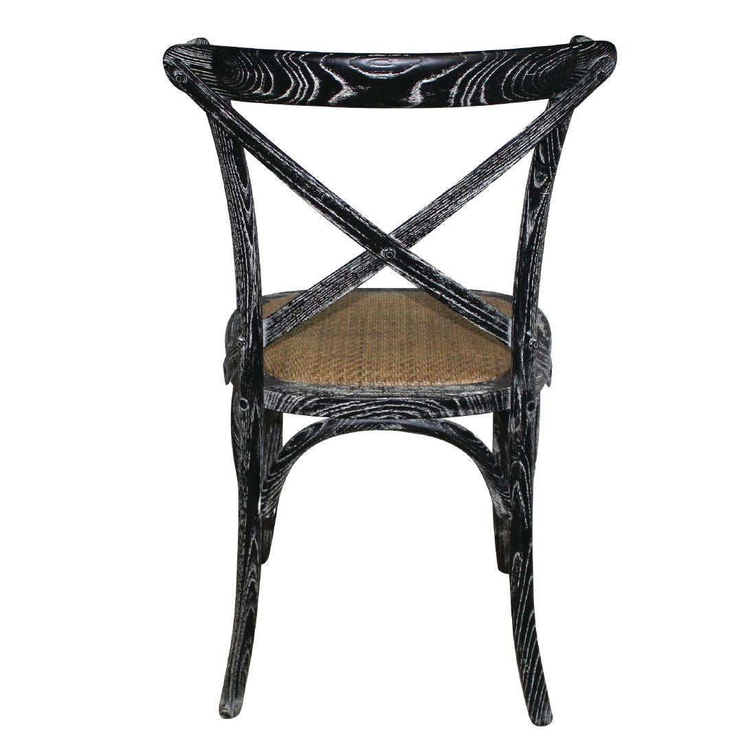 GG654 Bolero houten stoel met gekruiste rugleuning black wash (2 stuks)