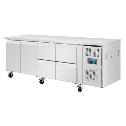 UA021 Polar U-serie premium koelwerkbank 2 deuren 4 lades 476L