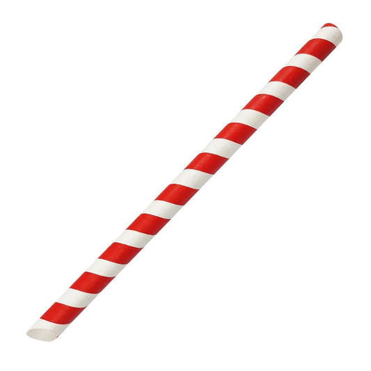 HU368 Fiesta Composteerbare Bubble Tea Rietjes Rood & Wit 12X210mm (150 stuks)