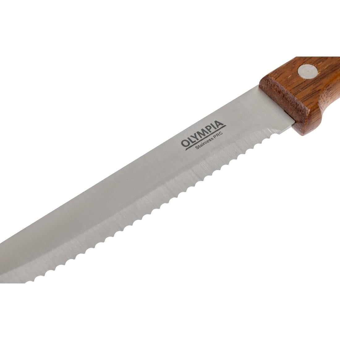 CS717 Olympia steakmessen met ronde punt hout (12 stuks)