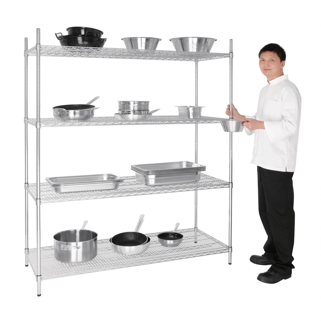 U258 Vogue voorraadrek met 4 schappen 152,5x61cm