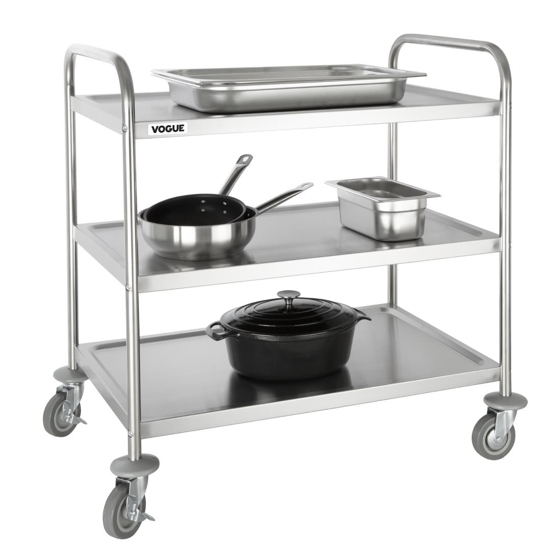 F995 Vogue RVS serveerwagen 3 plateaus L - 93(h) x 86(b)