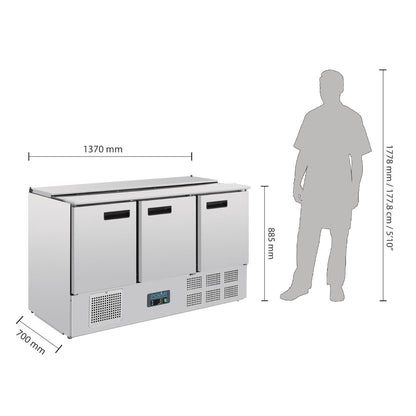 G607 Polar G-serie gekoelde saladette 368L