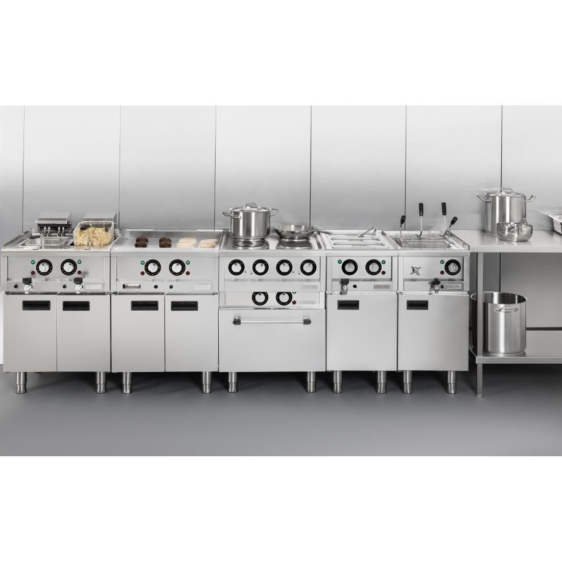 CU474 Buffalo 600-Serie Geribbeld Elektrische Bakplaat 400 Mm