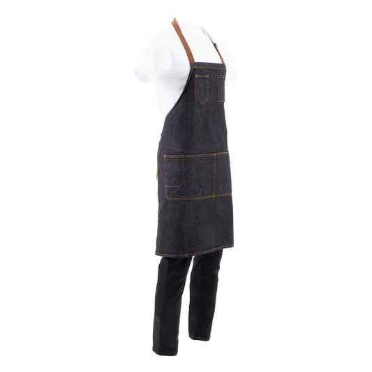 B721 Chef Works Urban Memphis kort schort indigo