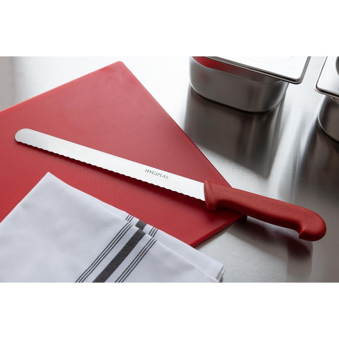 C897 Hygiplas gekarteld vleesmes 25,5cm rood