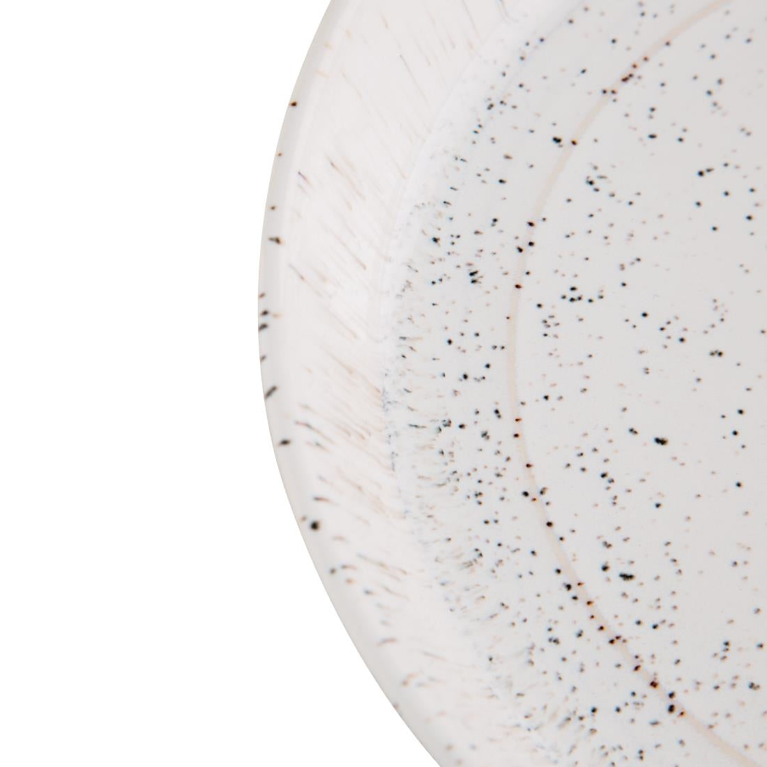 FD901 Olympia Cavolo Witte Gespikkelde Platte Ronde Kom 220mm (4 Stuks)
