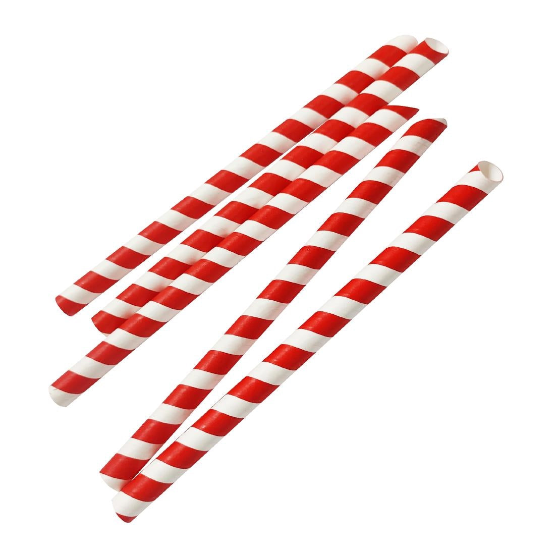 HU368 Fiesta Composteerbare Bubble Tea Rietjes Rood & Wit 12X210mm (150 stuks)