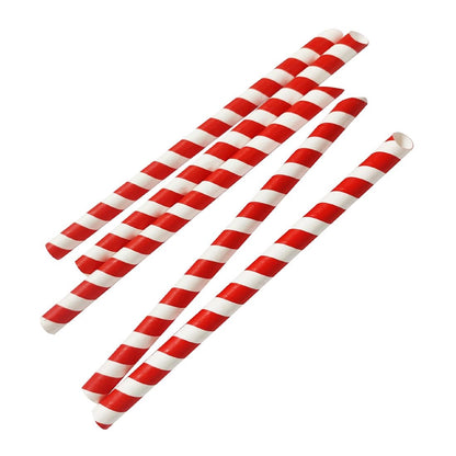 HU368 Fiesta Composteerbare Bubble Tea Rietjes Rood & Wit 12X210mm (150 stuks)
