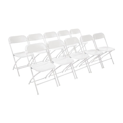 GD387 Bolero staal & polypropyleen klapstoelen wit (10 stuks)
