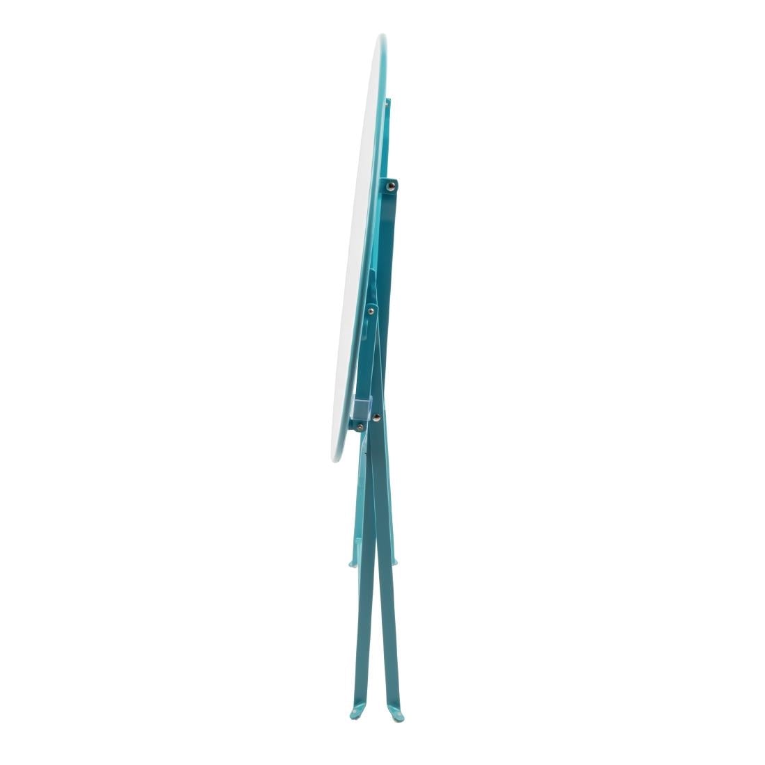 GK983 Bolero ronde stalen opklapbare tafel turquoise 59,5cm