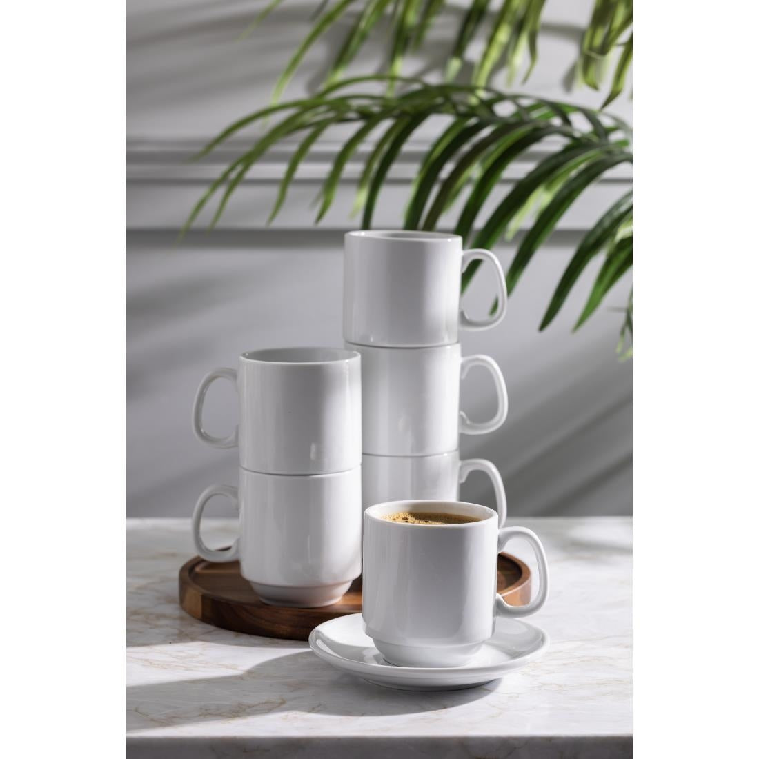 CB461 Olympia Whiteware stapelbare mok 28,4cl (12 stuks)