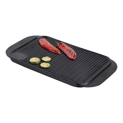 M650 Vogue dubbelzijdige gietijzeren grillplaat glad/ribbel