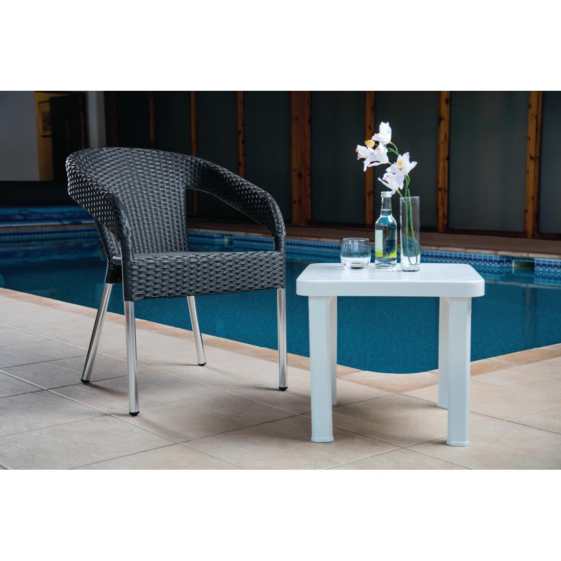 CG223 Bolero polyrotan indoor/outdoor stoelen houtskool (4 stuks)