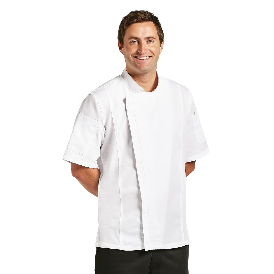 B471-XL Chef Works Springfield unisex koksbuis met rits wit XL
