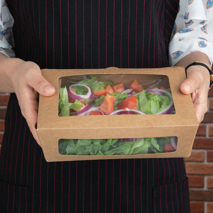 FN899 Fiesta Recyclable saladeboxen met PET venster 1600ml (100 stuks)