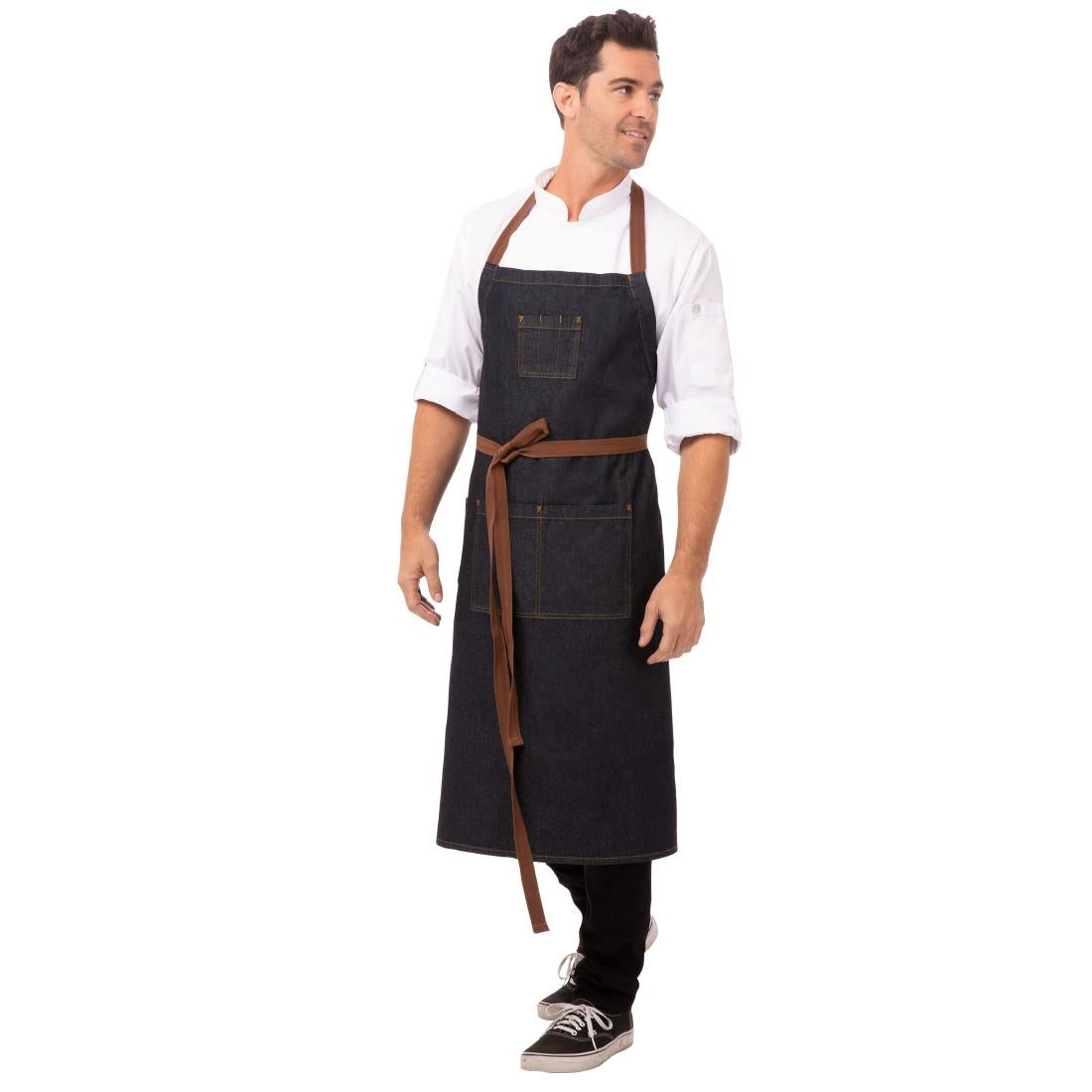 B341 Chef Works Memphis lang schort indigo
