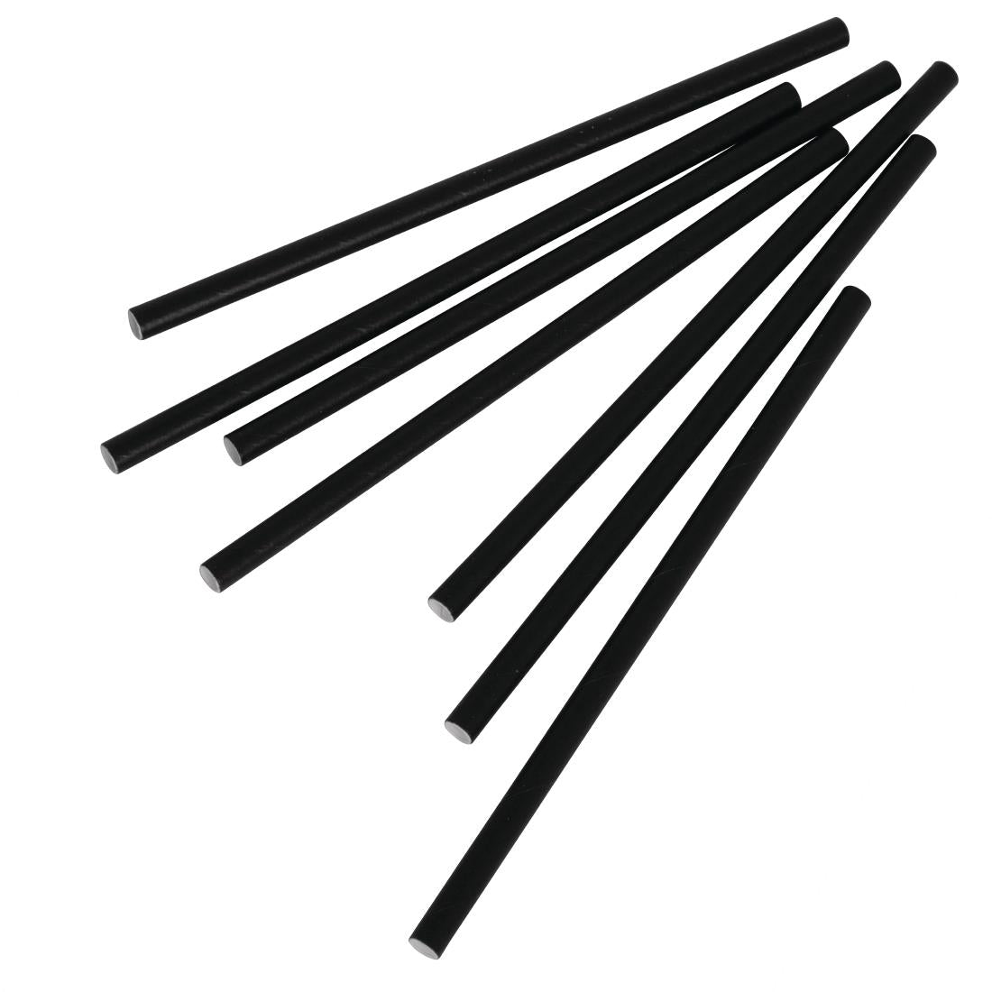 CY080 Fiesta Compostable composteerbare papieren cocktailrietjes zwart (250 stuks)
