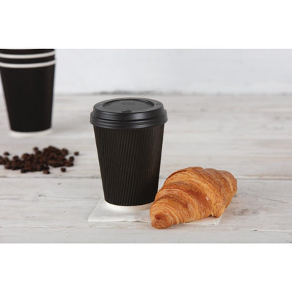 CW718 Fiesta Recyclable deksel zwart voor Fiesta Recyclable 340ml en 455ml koffiebekers (1000 stuks)