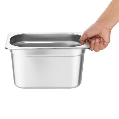 SA247 Vogue RVS Gastronorm Bakken Set 4x 1/4 Met Deksels