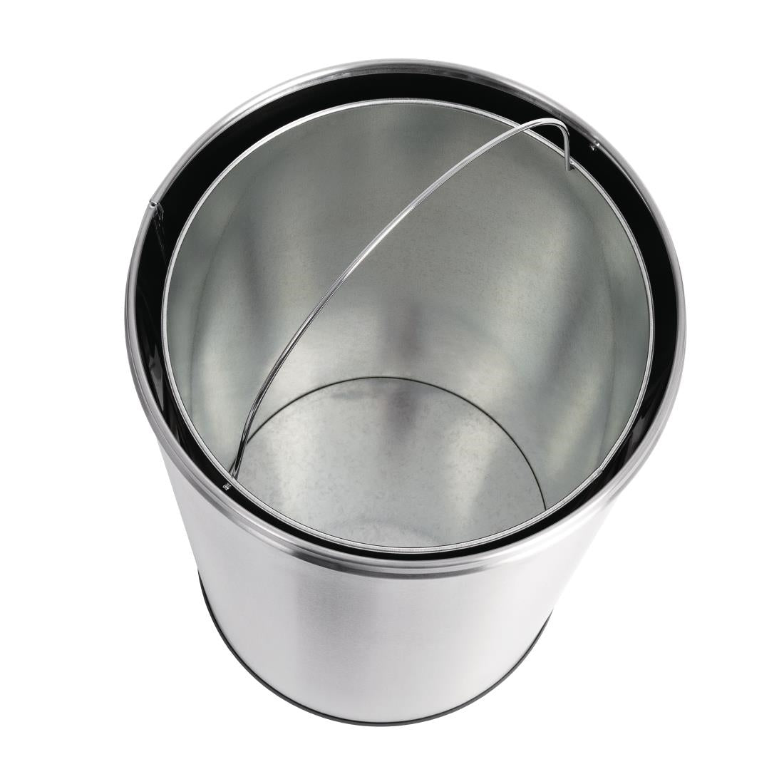 GK972 Bolero RVS bullet afvalbak open-top zilver 40Ltr