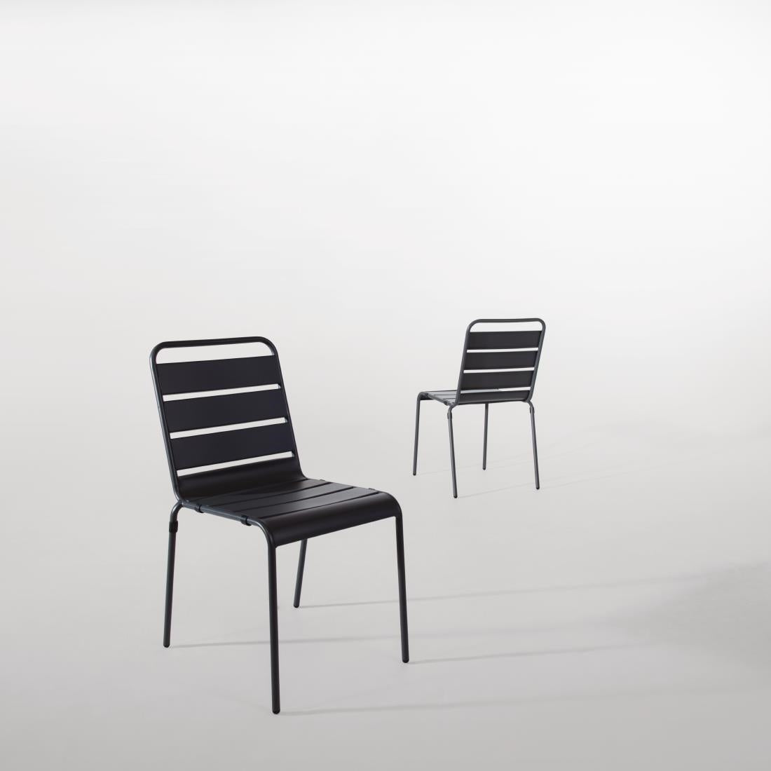 CS727 Bolero stalen stoelen grijs (4 stuks)