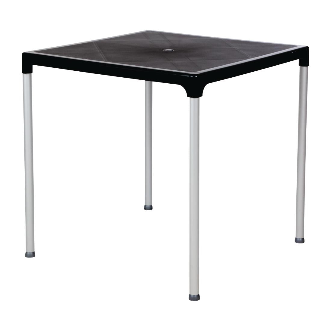 GJ970 Bolero vierkante horeca tafel met aluminium poten zwart 75cm
