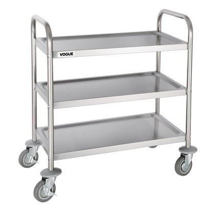 F993 Vogue RVS serveerwagen 3 plateaus S - 82,5(h) x 71(b)cm