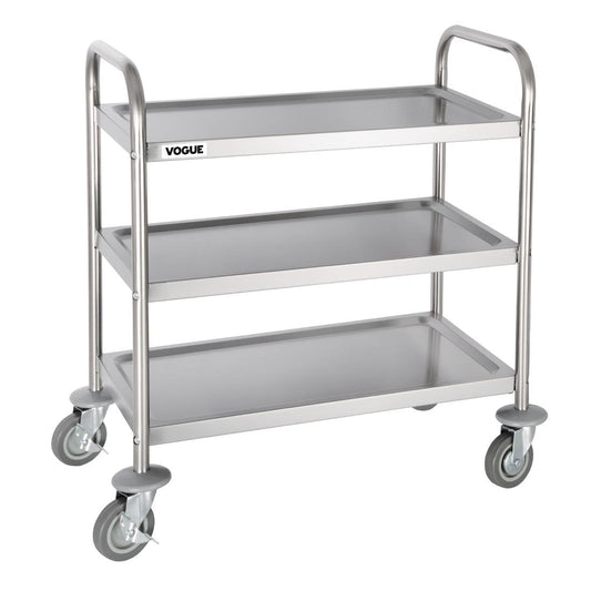 F993 Vogue RVS serveerwagen 3 plateaus S - 82,5(h) x 71(b)cm