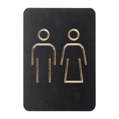 HU473 Europeel Pictogram Bord Mannen/Vrouwen Zwart
