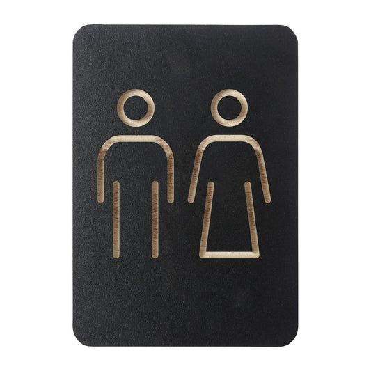 HU473 Europeel Pictogram Bord Mannen/Vrouwen Zwart