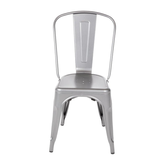 GL329 Bolero Bistro stalen stoel grijs (4 stuks)