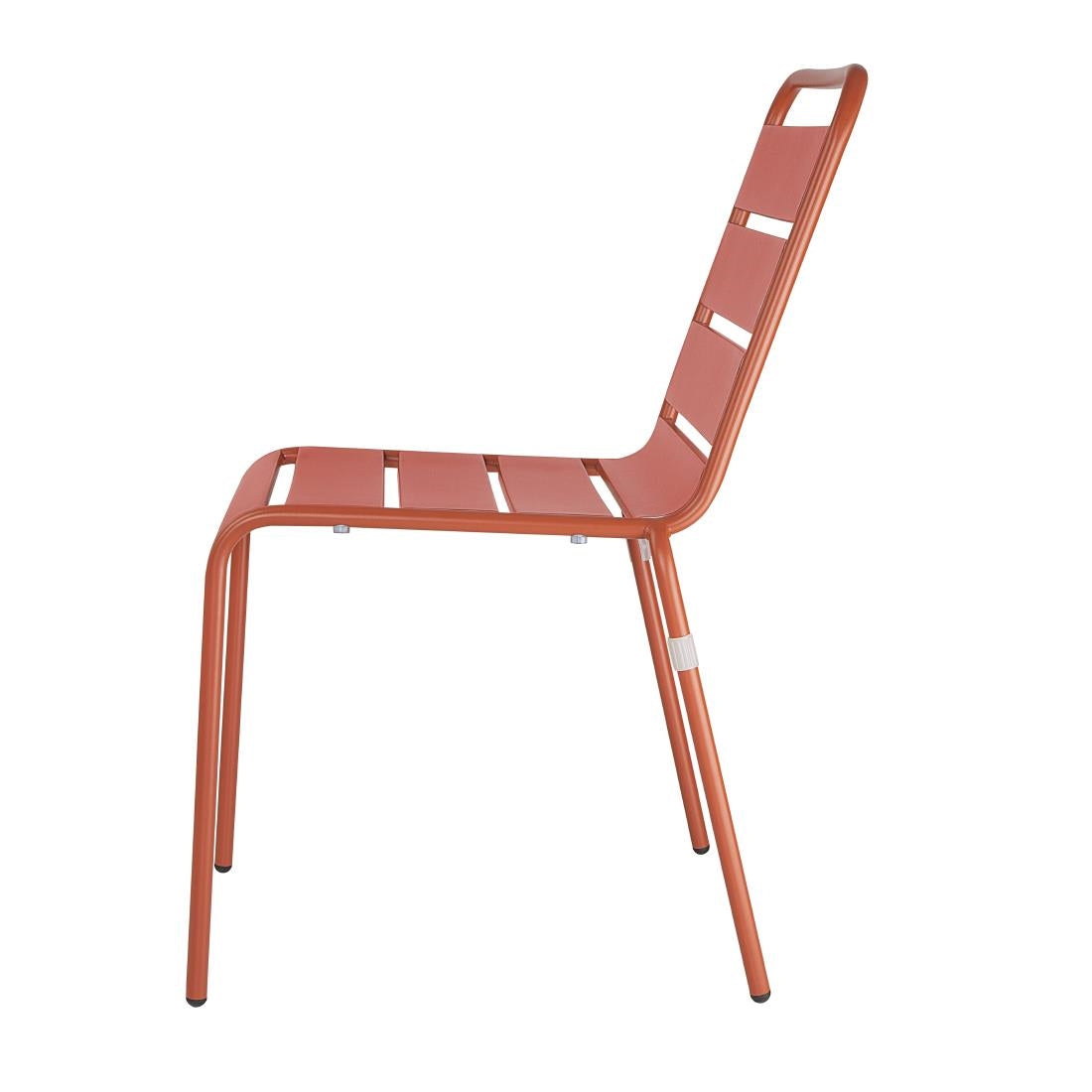 CK063 Bolero terracotta gelateerde stalen zijstoelen (4 stuks)