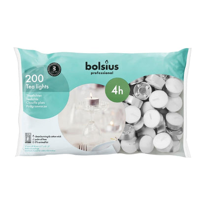 CJ879 Bolsius theelichtjes 4 uur (200 stuks)