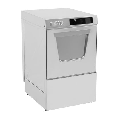 HC517 Buffalo Digitale Onderbouw Glazenspoelmachine met Afvoerpomp 400 mm Mand 3,3 kW